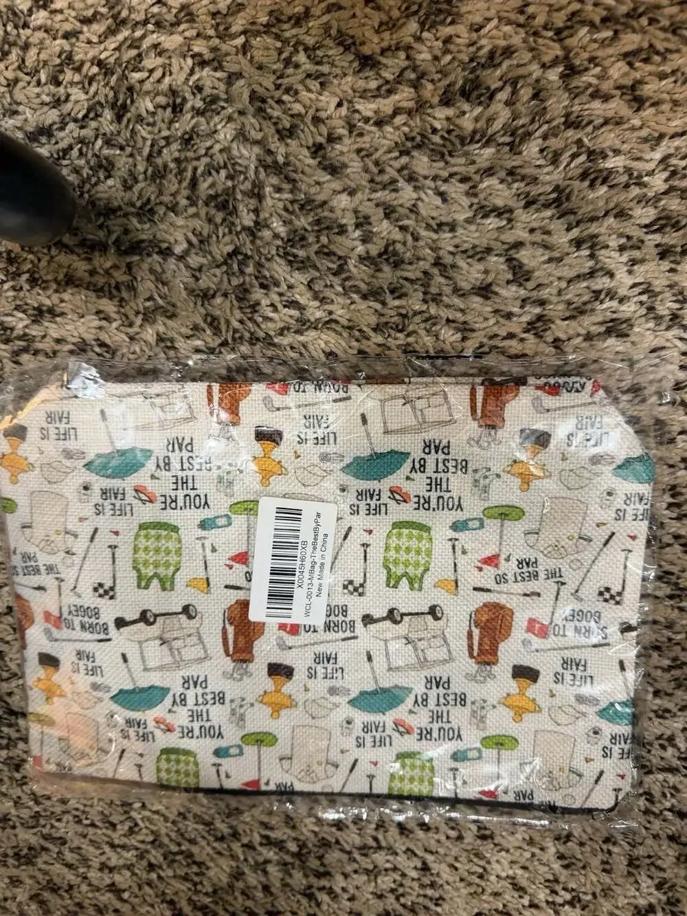 Unbranded Golf Themed Canvas Makeup Bag Zipper Pouch